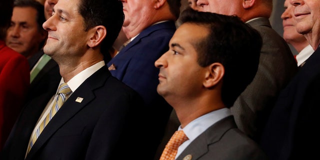 Florida Republican Rep. Carlos Curbelo, center, has concerns about the latest DOJ announcement on pot.